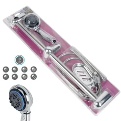 SALISCENDI CON SOFFIONE DOCCIA 8 FUNZIONI GETTI ASTA 60 CM CROMATO BAGNO VASCA