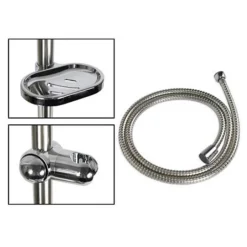 SALISCENDI DOCCIA BAGNO SOFFIONE DOCCETTA MULTIGETTO TUBO CON PORTASAPONE 69131