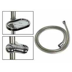 SALISCENDI DOCCIA CON SOFFIONE DOCCETTA MULTIGETTO ASTA CON PORTASAPONE 69132