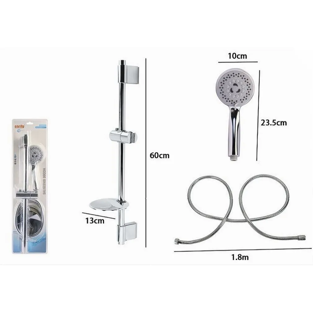 SALISCENDI DOCCIA CROMATO DOCCETTA MULTIGETTO MENSOLA PORTASAPONE BAGNO TUBO 79390