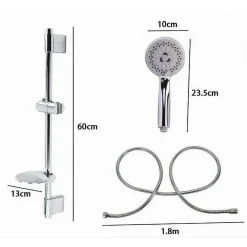 SALISCENDI DOCCIA CROMATO DOCCETTA MULTIGETTO MENSOLA PORTASAPONE BAGNO TUBO 79390