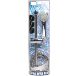 SALISCENDI IN ACCIAIO SOFFIONE DOCCIA 3 FUNZIONI CON ASTA UNIVERSALE DOCCETTA