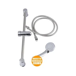 SALISCENDI IN ACCIAIO SOFFIONE DOCCIA 3 FUNZIONI CON ASTA UNIVERSALE DOCCETTA