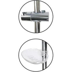 SALISCENDI PER SOFFIONE DOCCIA ALTEZZA REGOLABILE CON PORTASAPONE 70 CM 69203