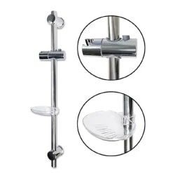 SALISCENDI PER SOFFIONE DOCCIA ALTEZZA REGOLABILE CON PORTASAPONE 70 CM 69203