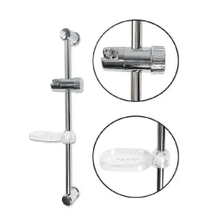 SALISCENDI PER SOFFIONE DOCCIA ALTEZZA REGOLABILE CON PORTASAPONE 60 CM 69155