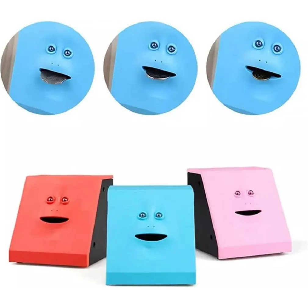 SALVADANAIO DINAMICO A FORMA DI VISO IN PLASTICA INDUZIONE ELETTRICA DIVERTENTE