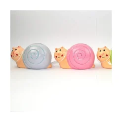 SALVADANAIO LUMACHINA COLORATO 10CM IN CERAMICA MONETE PORTA SOLDI