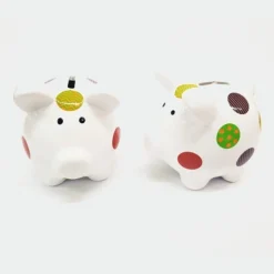 SALVADANAIO MAIALINO MAIALE IN CERAMICA PER MONETE DECORAZIONE CLASSICA REGALO