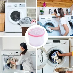 SALVAREGGISENO CON CERNIERA PIEGHEVOLE IN RETE PER LAVATRICE BIANCHERIA CUSTODIA Ø15XH13CM