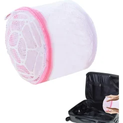 SALVAREGGISENO CON CERNIERA PIEGHEVOLE IN RETE PER LAVATRICE BIANCHERIA CUSTODIA Ø15XH13CM