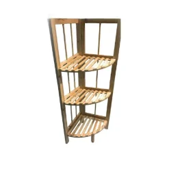 SCAFFALE ANGOLARE 3 RIPIANI LEGNO X DECOUPAGE MENSOLA RICHIUDIBILE PORTA PIANTE