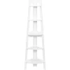 SCAFFALE ANGOLARE A 5 RIPIANI MOBILE IN LEGNO ARREDO PER LA CASA COLORE BIANCO