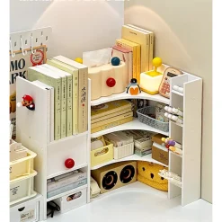 SCAFFALE ANGOLARE PER SCRIVANIA DORMITORI STUDENTI TRIANGOLARE MULTISTRATO LIBRERIA A STRATI