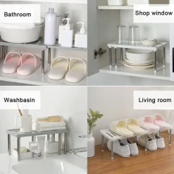 SCAFFALE ESPANDIBILE PER ARMADIETTI ORGANIZER CUCINA A SCOMPARSA BAGNO DISPENSA