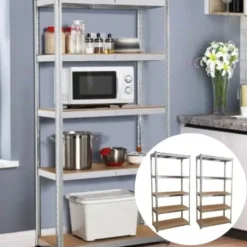 SCAFFALE IN METALLO PER GARAGE SCAFFALATURA ALTA PORTATA 5 RIPIANI REGOLABILI 90X40XH180CM