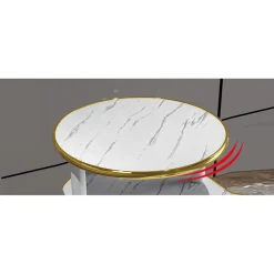 SCAFFALE MULTISTRATO IN LEGNO A 3 LIVELLI TAVOLINO IN MARMO CON RUOTE PER CAMERA SOGGIORNO