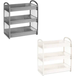 SCAFFALE MULTIUSO IN PLASTICA A 3 RIPIANI STRUTTURA SMONTABILE PER ORGANIZZARE SPAZI CASA