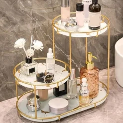 SCAFFALE PER TRUCCO PER COSMETICI PROFUMI CURA DELLA PELLE ELEGANTE MODERNO DUE COLORI