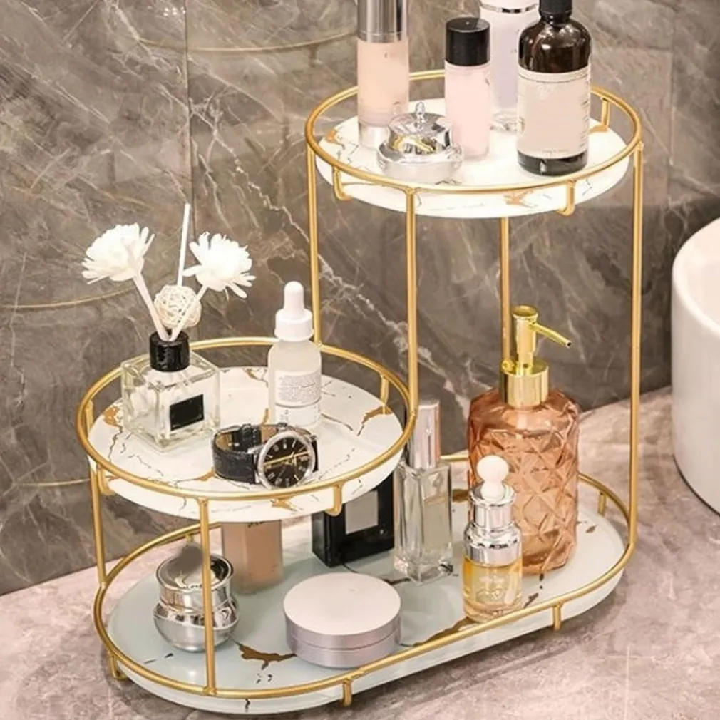 SCAFFALE PER TRUCCO PER COSMETICI PROFUMI CURA DELLA PELLE ELEGANTE MODERNO DUE COLORI