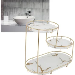 SCAFFALE PER TRUCCO PER COSMETICI PROFUMI CURA DELLA PELLE ELEGANTE MODERNO DUE COLORI