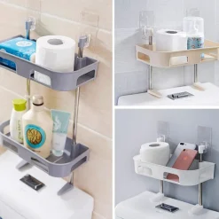 SCAFFALE PER WC BAGNO DOCCIA A PARETE ORGANIZER ARTICOLI DA TOELETTA A 3 RIPIANI