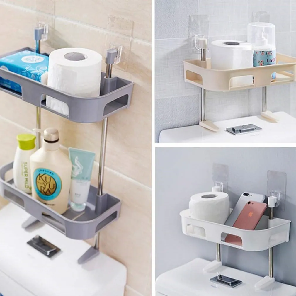 SCAFFALE PER WC BAGNO DOCCIA A PARETE ORGANIZER ARTICOLI DA TOELETTA A 3 RIPIANI