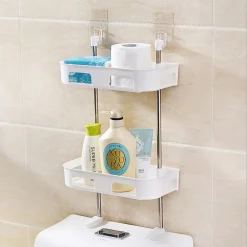 SCAFFALE PER WC BAGNO DOCCIA A PARETE ORGANIZER ARTICOLI DA TOELETTA A 3 RIPIANI