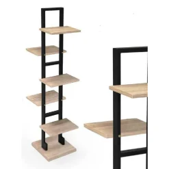 SCAFFALE PORTAOGGETTI LIBRERIA 5 RIPIANI LEGNO 30X30X131 CM METALLO NERO 783197