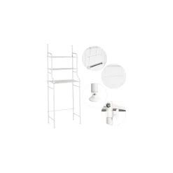 SCAFFALE SALVASPAZIO SOPRA LAVATRICE MENSOLE BAGNO 3 PIANI MOBILE LAVANDERIA 69078