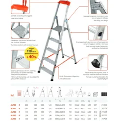 SCALA IN ALLUMINIO DOMESTICA 'PROFESSIONALE' CASA GIERRE 6 7 8 GRADINI