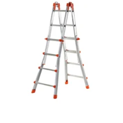 SCALA TELESCOPICA ALLUMINIO MAX 4.85 MT 4+4 GRADINI PIOLI MADE IN ITALY GIERRE