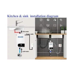 SCALDABAGNO BOILER ELETTRICO CALDAIA ACQUA CALDA ISTANTANEA CON DISPALY TOUCH