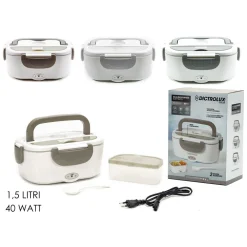 SCALDAVIVANDE ELETTRICO 40W PORTATILE CAPACITÀ 1,5LT 2 SCOMPARTI VASCHETTE ESTRAIBILI