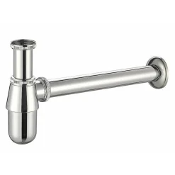 SCARICO SIFONE A BOTTIGLIA LAVANDINO SOTTO LAVABO CROMATO 1" 1/4 CON ROSONE 9373