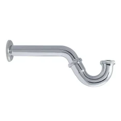 SCARICO SIFONE A ESSE "S" PER BIDET LAVABO CURVO CROMATO 1" 1/4 CON ROSONE