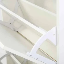 SCARPIERA 2 ANTE RIPIANI DOPPIA PROFONDITA IN MELAMINA 63X24X80CM COLORE BIANCO