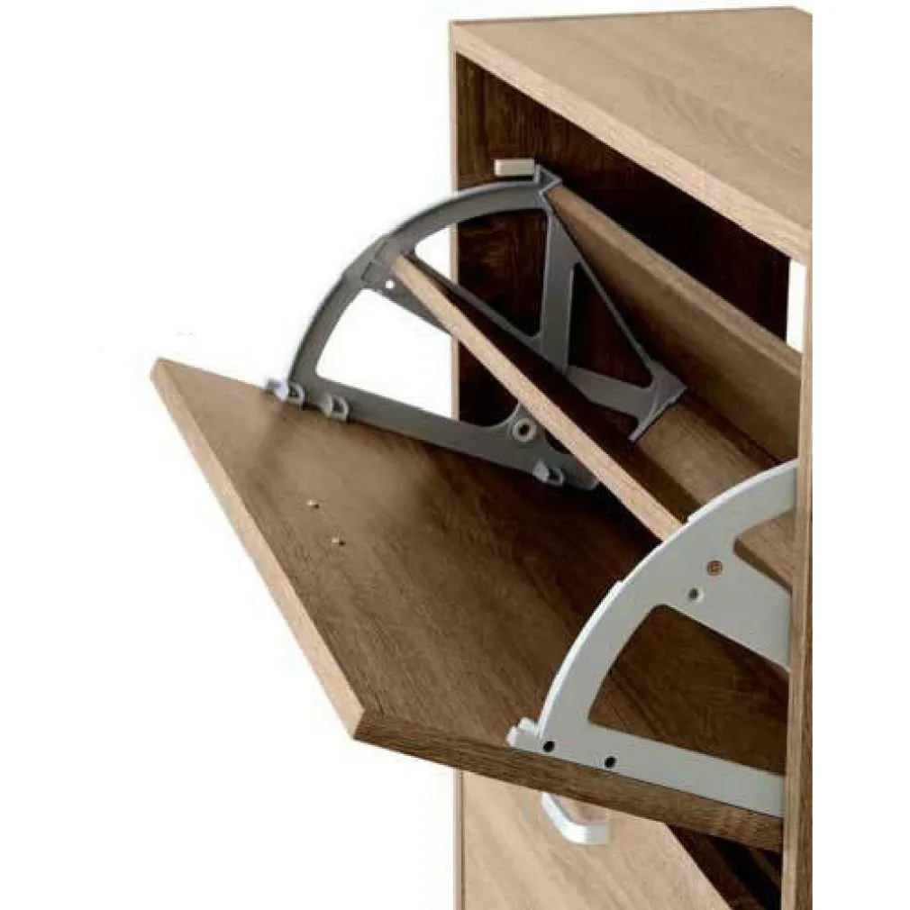 SCARPIERA 3 ANTE SALVASPAZIO SLIM PORTA SCARPE INGRESSO NOCE 115X63X24CM 827631