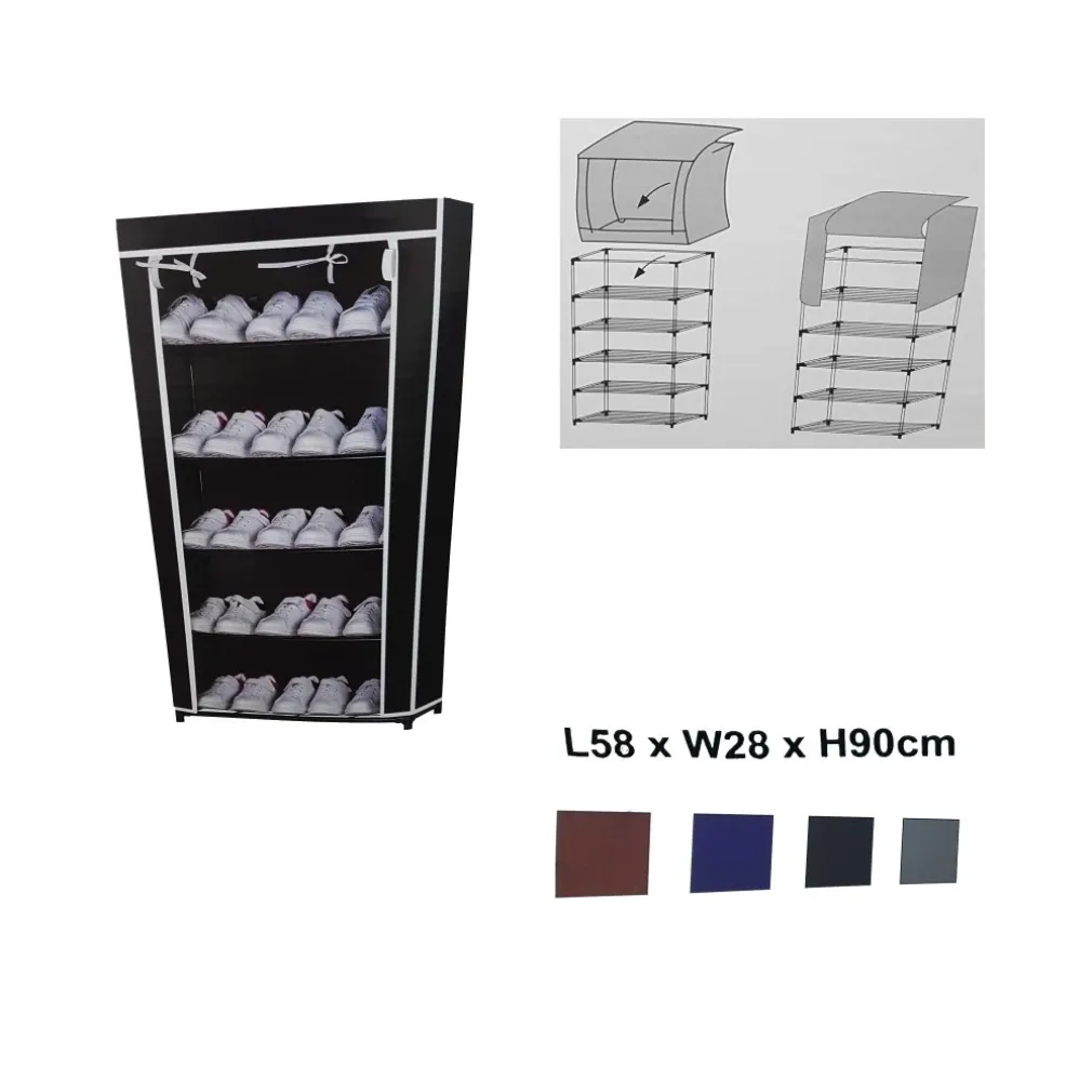 SCARPIERA 5 RIPIANI SALVASPAZIO COPERTURA ANTIPOLVERE 58X28X90CM ORGANIZER