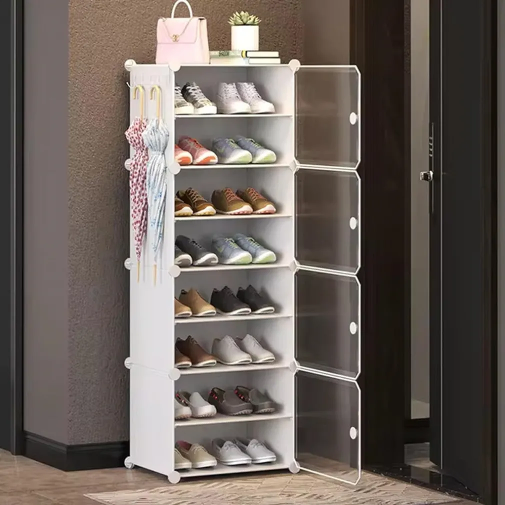 SCARPIERA A 8 STRATI MODULARE CON PORTA GANCI IN METALLO PORTASCARPE PER INGRESSO CAMERA