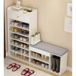 SCARPIERA A 3 STRATI SCARPIERA INTEGRATA 116 X 105 X 24CM MOBILE MULTIFUNZIONALE