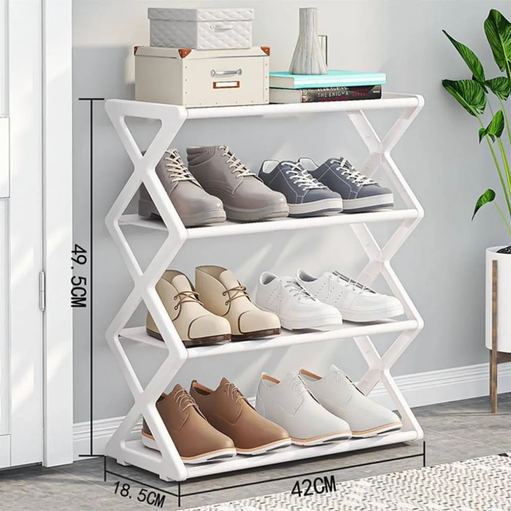 SCARPIERA A X CUSTODIA MULTIFUNZIONALE IN ACCIAIO PORTASCARPE STACCABILE BIANCO