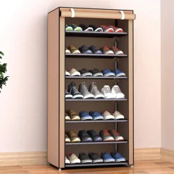 SCARPIERA ARMADIO SALVASPAZIO 60X30X122CM SCARPE RIVESTIMENTO TESSUTO CHIUSURA