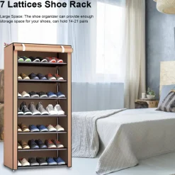 SCARPIERA ARMADIO SALVASPAZIO 60X30X122CM SCARPE RIVESTIMENTO TESSUTO CHIUSURA