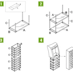 SCARPIERA ARMADIO SALVASPAZIO 60X30X122CM SCARPE RIVESTIMENTO TESSUTO CHIUSURA