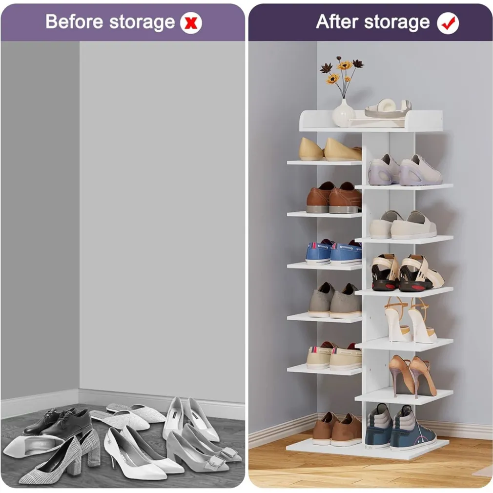 SCARPIERA CON 12 RIPIANI SALVASPAZIO CON MENSOLA PORTAOGGETTI MOBILETTO INGRESSO IN LEGNO