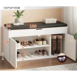 SCARPIERA DA INGRESSO CASSAPANCA PORTASCARPE 100 X 30 X 39 CM MULTIFUNZIONE