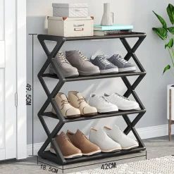 SCARPIERA FORMA X CUSTODIA MULTIFUNZIONALE IN ACCIAIO PORTASCARPE STACCABILE NERO