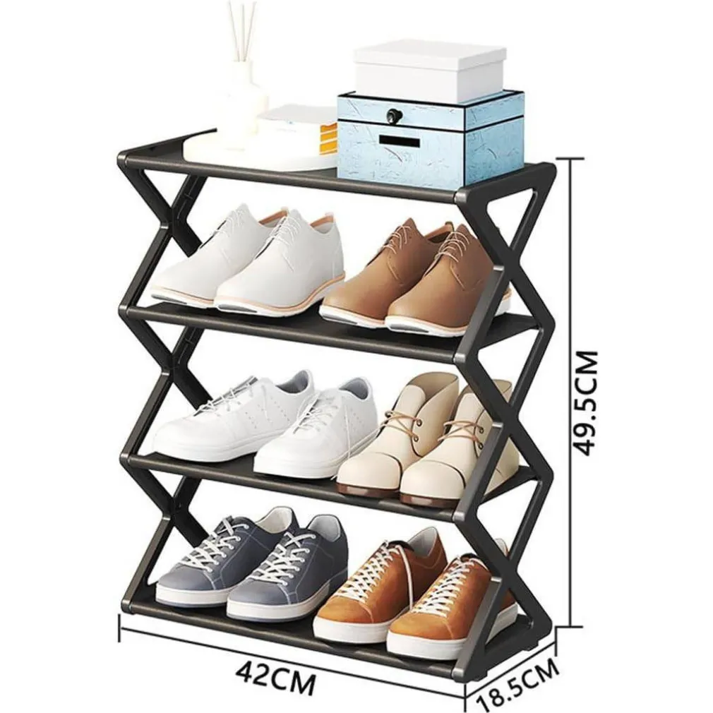 SCARPIERA FORMA X CUSTODIA MULTIFUNZIONALE IN ACCIAIO PORTASCARPE STACCABILE NERO