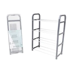 SCARPIERA IN PLASTICA 4 RIPIANI LIVELLI SALVASPAZIO 40X19X56CM PORTA SCARPE CASA